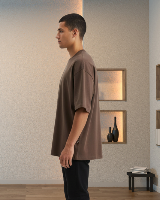 mens-brown-oversized-tee-side-profile