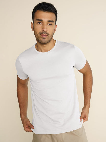 Solid Pure Cotton White T shirts for Man