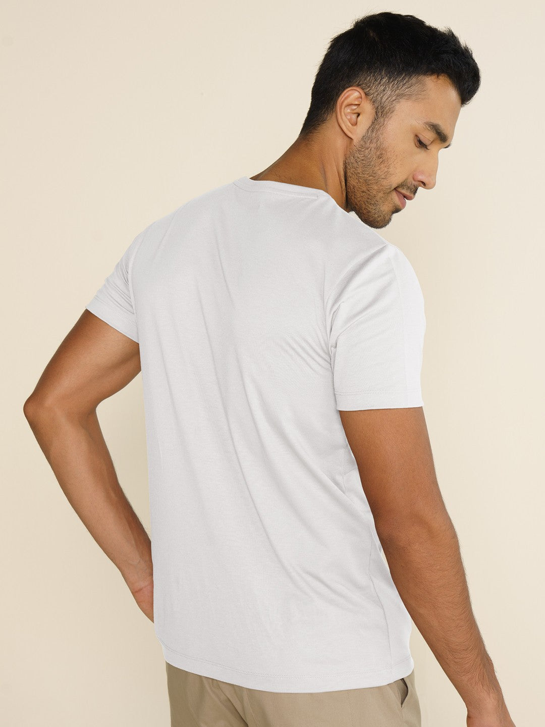 Solid Pure Cotton White T shirts for Man