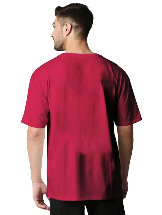 EDApparels-Solid-Cotton Oversized Maroon T shirt for men