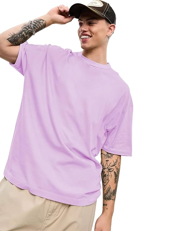 EDApparels-Solid-Cotton Oversized Purple t shirt for men