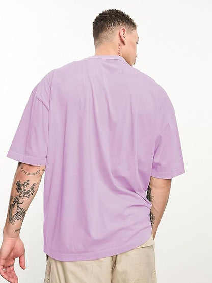 EDApparels-Solid-Cotton Oversized Purple t shirt for men