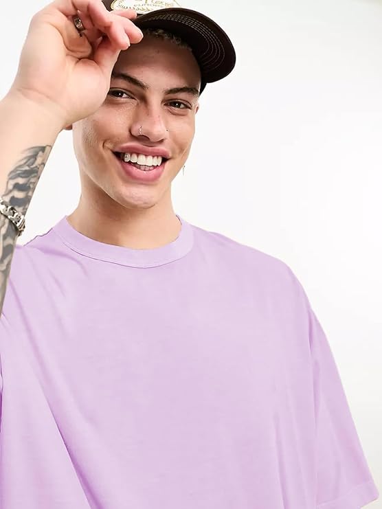 EDApparels-Solid-Cotton Oversized Purple t shirt for men