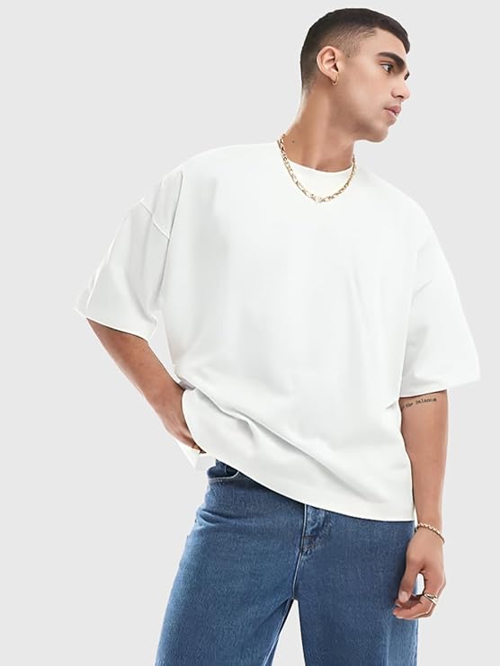 EDApparels-Cotton Oversized White t shirt for men