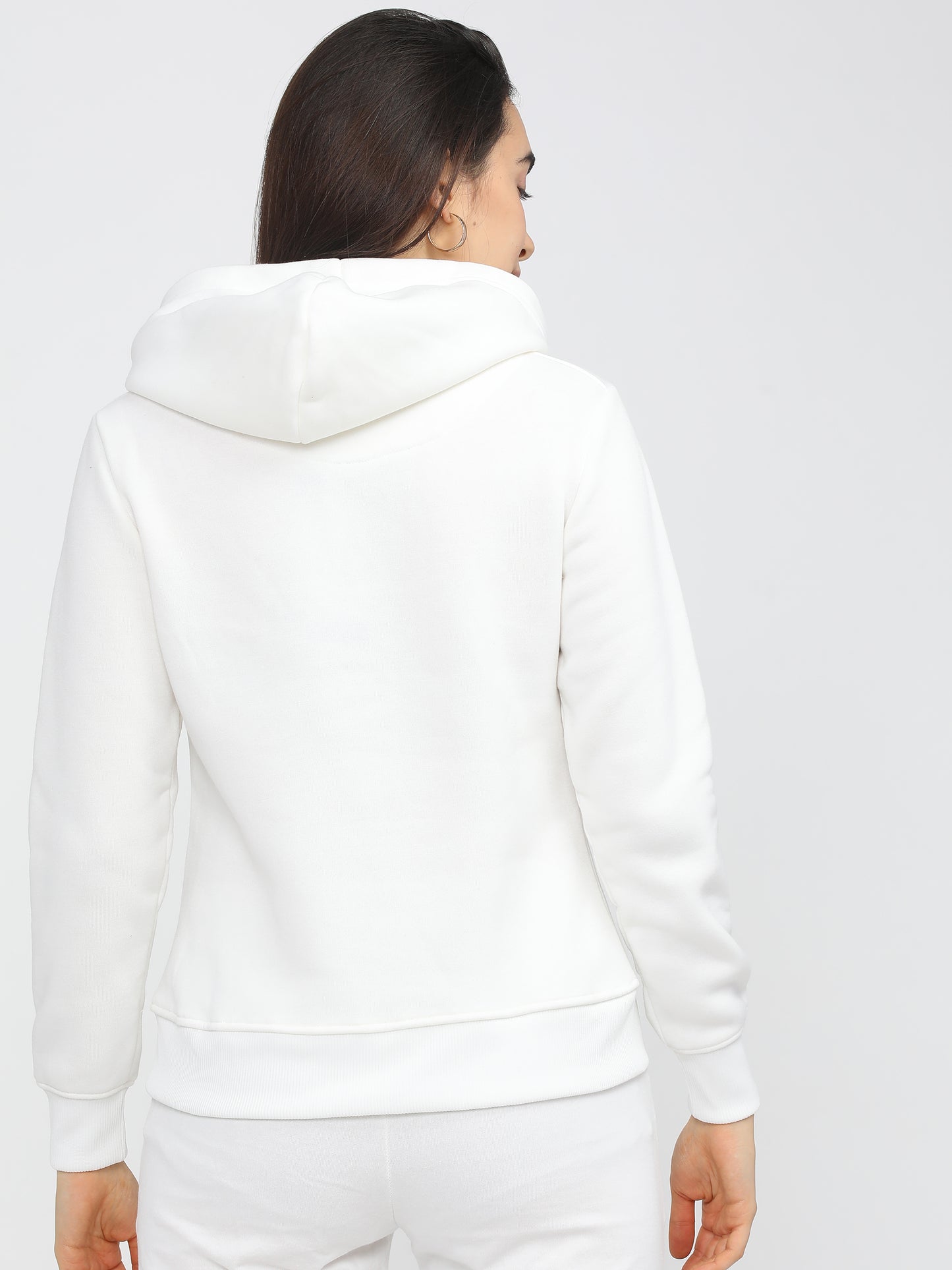 EDApparels Solid White Sweatshirt for Women