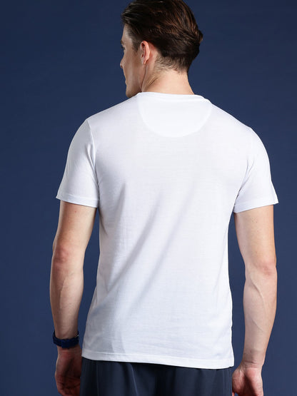 Never Settle Printed White Pure Cotton T shirts for Man