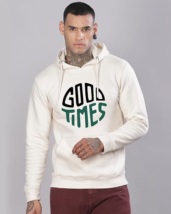 EDApparels Good Times Printed White Sweatshirt for Men & Women