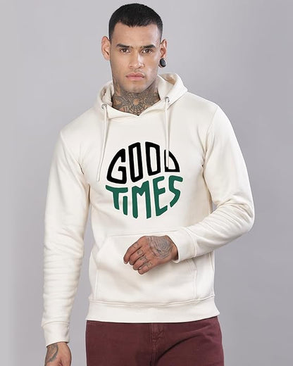 EDApparels Good Times Printed White Sweatshirt for Men & Women