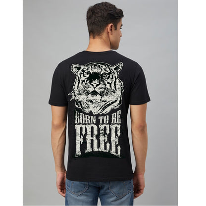 100% Cotton Printed Black t-shirt for Man - EDApparels